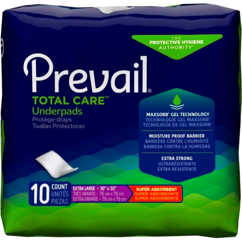 Underpad Prevail Super, 30.0 x 30.0 in, gran absorción